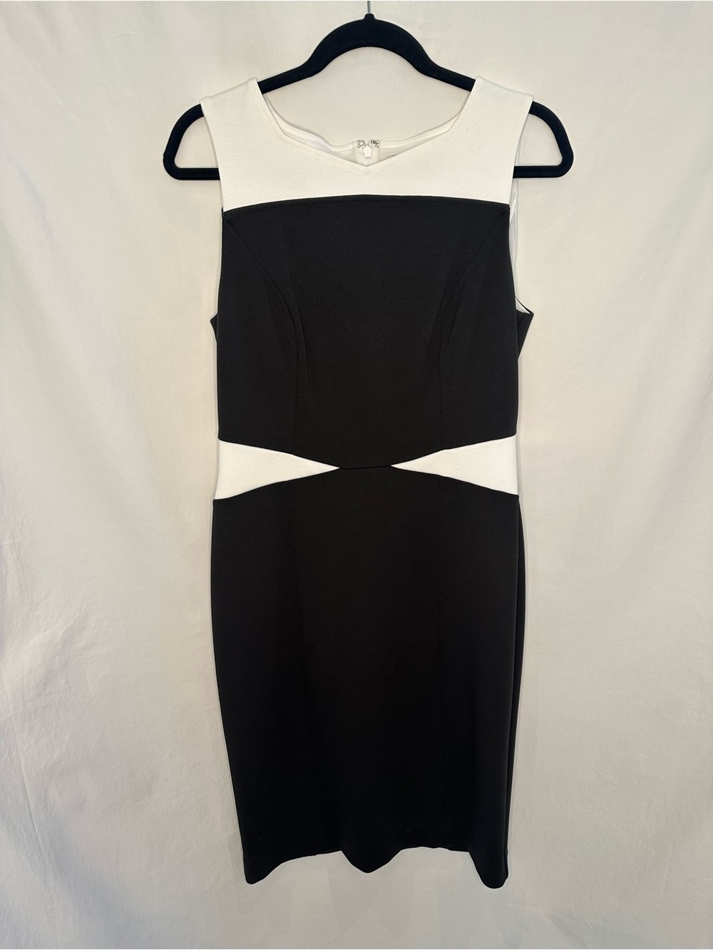 White House Black Market Black and White Colorblock Sheath Dress